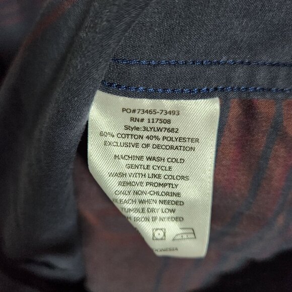 Levis Button Front Shirt Mens Size Small Red Blue Striped Long Sleeve Top - Picture 4 of 4